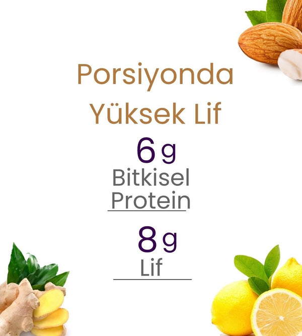 Limonlu & Zencefilli Hurmalı Protein Bar 55gr 2xBar - Balanu