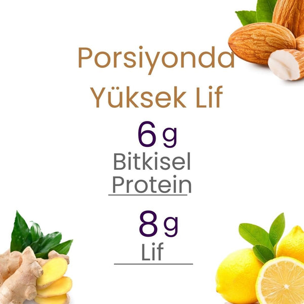 Limonlu & Zencefilli Hurmalı Protein Bar 55gr 2xBar - Balanu