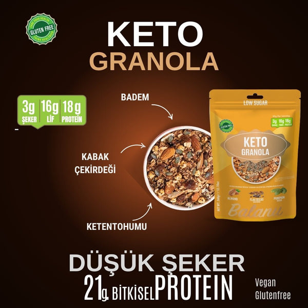 Low Sugar Keto Granola 360 gr - Balanu