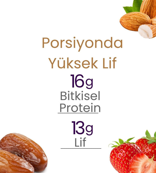 Meyveli Çilekli & Bademli Protein Topları 110gr - Balanu