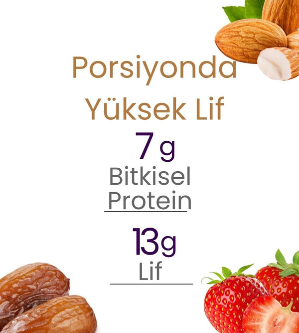 Meyveli Çilekli & Bademli Protein Topları 55gr x 6 Adet - Balanu