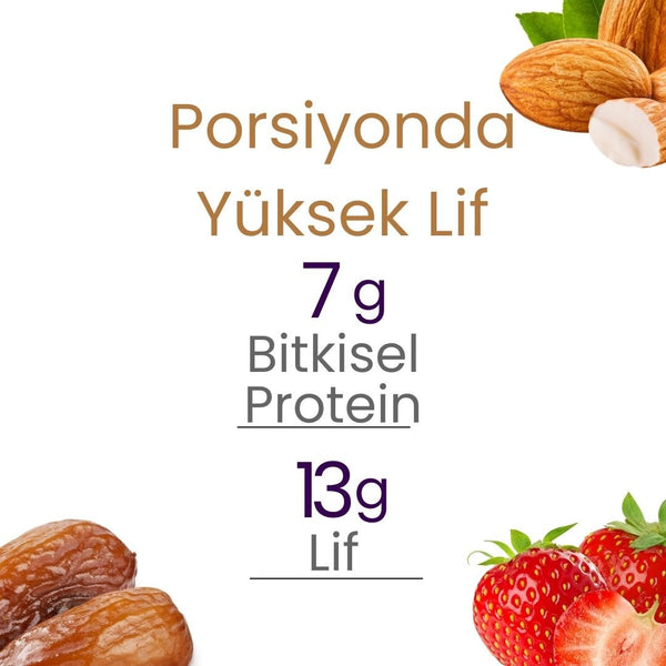 Meyveli Çilekli & Bademli Protein Topları 55gr x 6 Adet - Balanu