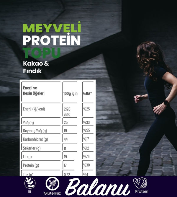 Meyveli Kakaolu & Fındıklı Protein Topları 55gr x 6 Adet - Balanu