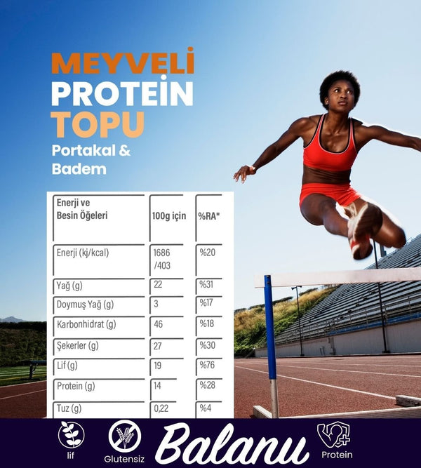 Meyveli Portakallı & Bademli Protein Topları 110gr - Balanu
