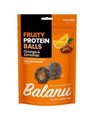 Meyveli Protein Topları Portakal Dolgulu ve Bademli 110 Gr - Balanu