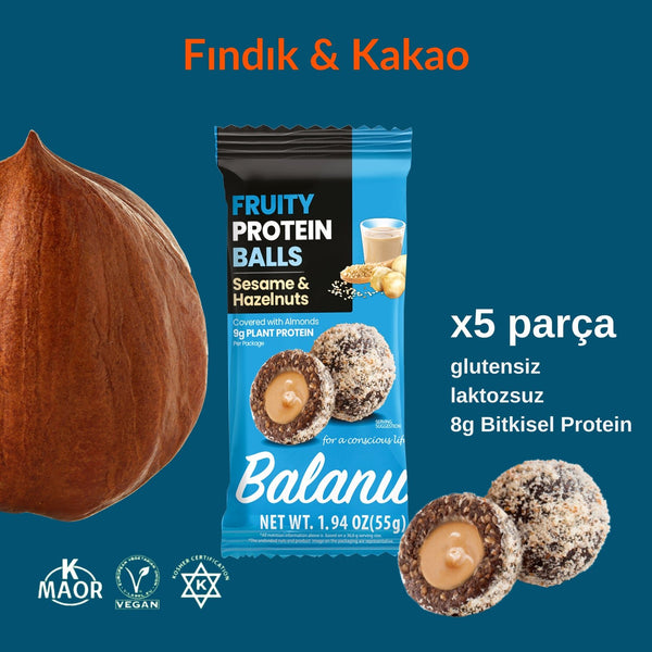 Meyveli Protein Topları Tahin & Fındık 55 Gr - Balanu