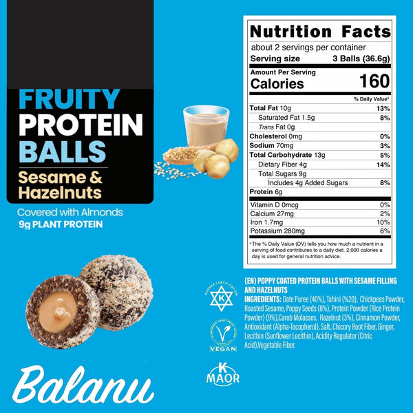 Meyveli Protein Topları Tahin & Fındık 55 Gr - Balanu
