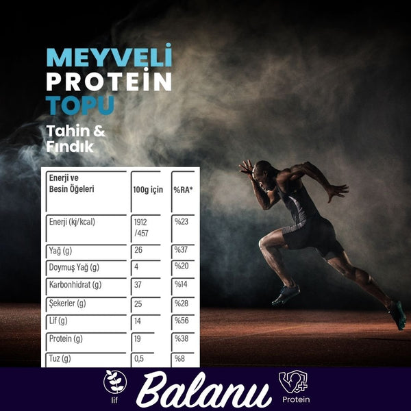 Meyveli Tahinli & Fındıklı Protein Topları 55gr x 6 Adet - Balanu