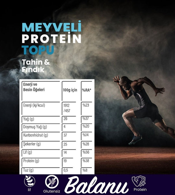 Meyveli Tahinli & Fındıklı Protein Topları 55gr x 6 Adet - Balanu