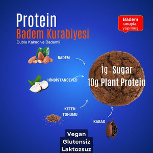 Proteinli ve Kakaolu Badem Kurabiyesi 50 Gr x3 - Balanu