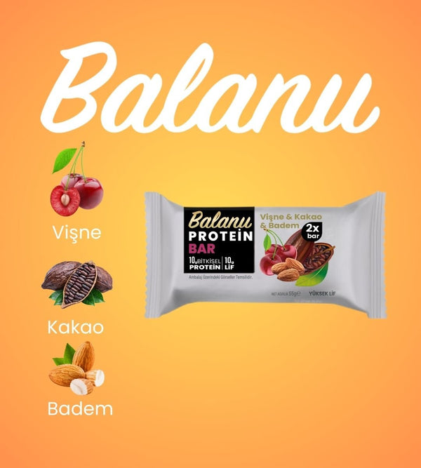 Vişneli & Kakaolu Hurmalı Protein Bar 55gr 2xBar - Balanu