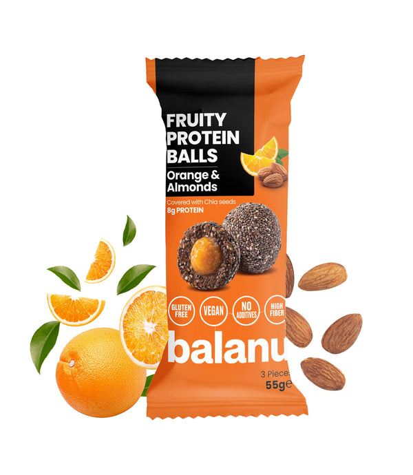 Fruity Protein Balls Portakal Dolgulu ve Bademli 55 g x 6 - Balanu